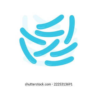Bifidobacterium or lactobacillus microorganism logo design. Propionibacterium, lactobacillus, lactococcus, bifidobacterium, streptococcus thermophilus, escherichia coli vector design and illustration.