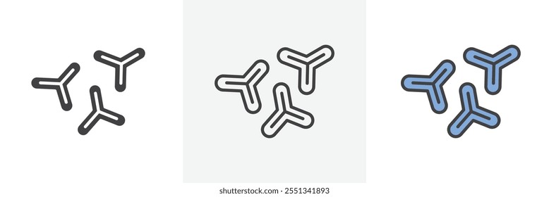 Bifidobacterium probiotics icon pack. Ilustración vectorial. EPS10