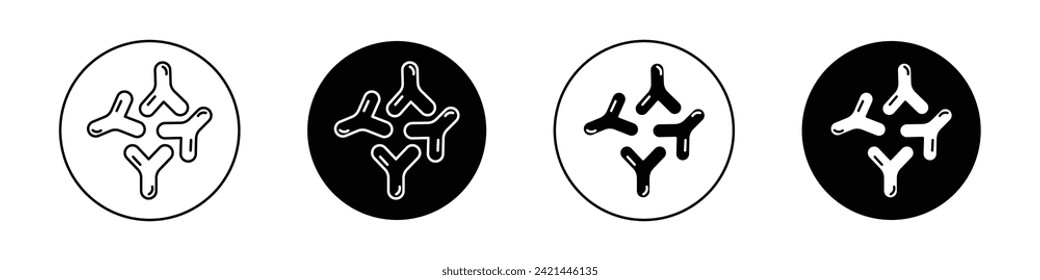 Bifidobacterium Probiotics Icon Set. prebiotic Bacteria and cell histology Vector Symbol in Black Filled and Outlined Style. Good gut bacteria in yogurt Sign.