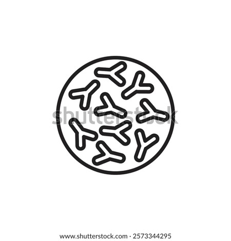 Bifidobacterium probiotics icon Vector flat thin line illustration