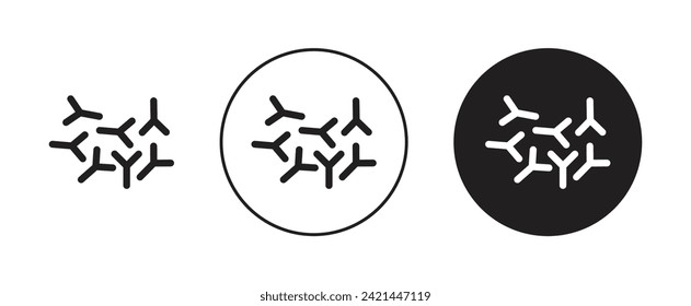 Juego de Ilustración del Vector de Probióticos Bifidobacterium. Signo de bacterias prebióticas e histología celular adecuado para aplicaciones y sitios web estilo de diseño UI.