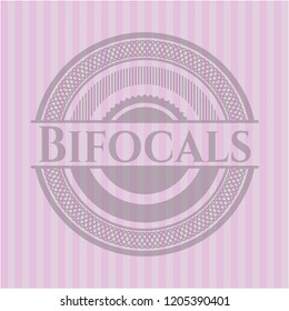 Bifocals badge with pink background