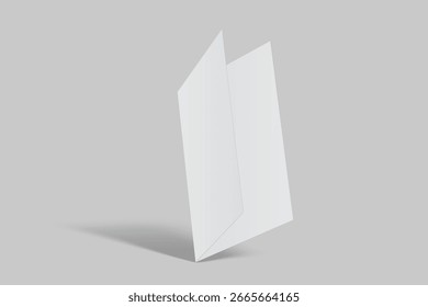 Bifold Blank Mockup, Open Leaflet template .Blank paper cover for pamphlet, catalog, flyer, notecards, note paper, greeting card, wedding invitation, gift card, postcard, flier, brochure or letter