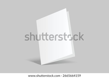 Bifold Blank Mockup, Open Leaflet template .Blank paper cover for pamphlet, catalog, flyer, notecards, note paper, greeting card, wedding invitation, gift card, postcard, flier, brochure or letter