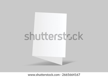 Bifold Blank Mockup, Open Leaflet template .Blank paper cover for pamphlet, catalog, flyer, notecards, note paper, greeting card, wedding invitation, gift card, postcard, flier, brochure or letter