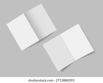 Ilustración vectorial de maqueta en blanco de folleto bifold 