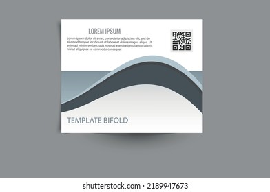 Folleto de la biomba con olas azules. Volante para imprimir. Gráficos vectoriales.