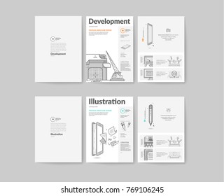 Bifold Brochure collection with concept icons.