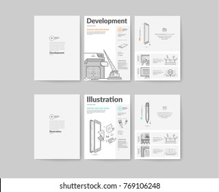 Bifold Brochure collection with concept icons.