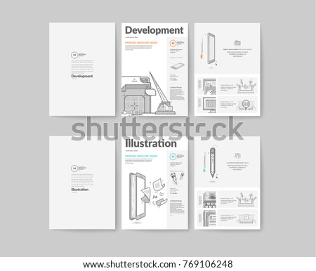 Bifold Brochure collection with concept icons.