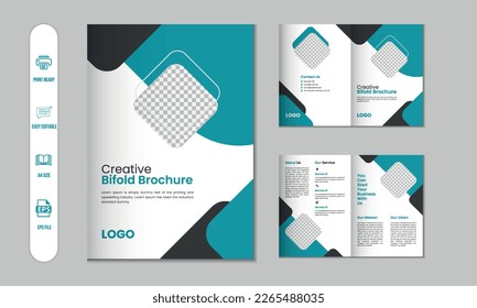 Bifold brochure, company profile, flyer, magazine, annual report, portfolio a4 size template design
