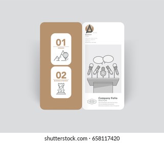 Bifold Brochure cover design with concept icons.