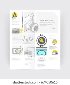 Bifold Brochure cover design with concept icons.