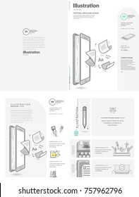 Bifold Brochure cover design with concept icons.