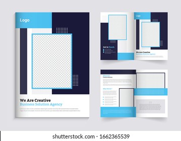 Bi-fold brochure creative design Template. Multipurpose template with cover, back and inside page