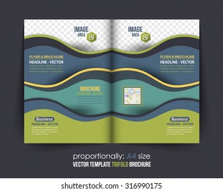 Bi-Fold Brochure Design. Corporate Leaflet, Cover Template