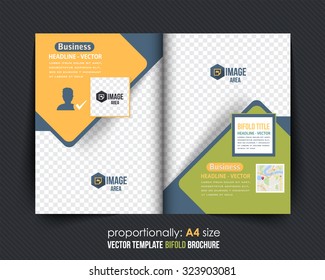 Bi-Fold Brochure Design. Corporate Leaflet, Cover Template