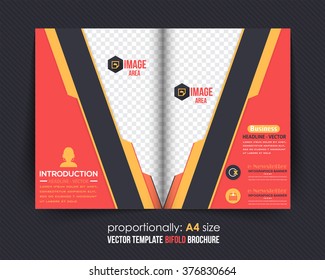 Bi-Fold Brochure Design. Corporate Leaflet, Cover Template