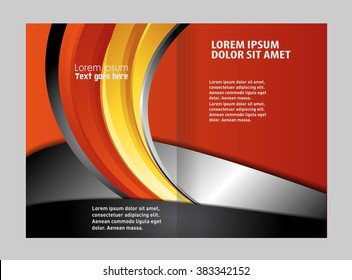 Bi-Fold Brochure Design. Corporate Leaflet, Cover Template
