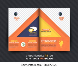 Bi-Fold Brochure Design. Corporate Leaflet, Cover Template