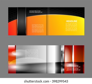 Bi-Fold Brochure Design. Corporate Leaflet, Cover Template
