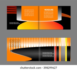Bi-Fold Brochure Design. Corporate Leaflet, Cover Template
