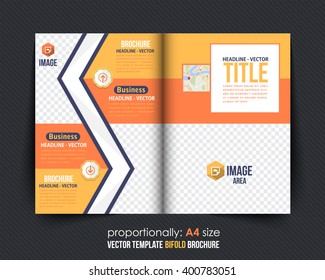 Bi-Fold Brochure Design. Corporate Leaflet, Cover Template