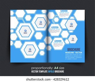 Bi-Fold Brochure Design. Corporate Leaflet, Cover Template, Background