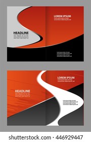 Bi-Fold Brochure Design. Corporate Leaflet, Cover Template
