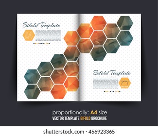 Bi-Fold Brochure Design. Corporate Leaflet, Cover Template
