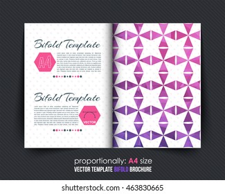 Bi-Fold Brochure Design. Corporate Leaflet, Cover Template