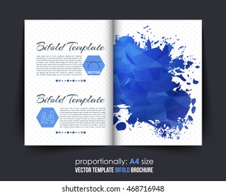 Bi-Fold Brochure Design. Corporate Leaflet, Cover Template