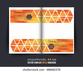 Bi-Fold Brochure Design. Corporate Leaflet, Cover Template