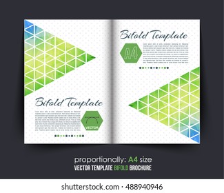 Bi-Fold Brochure Design. Corporate Leaflet, Cover Template
