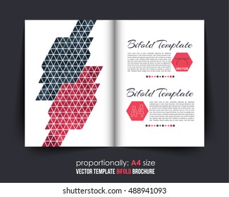 Bi-Fold Brochure Design. Corporate Leaflet, Cover Template