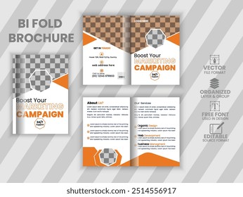 Bi-Falten Broschüre Design Vorlage, Flyer Design