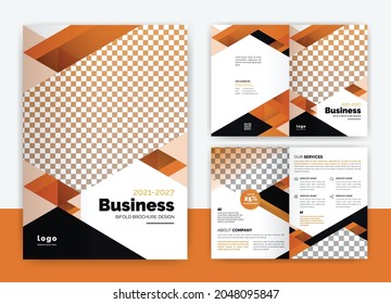 bifold brochure design template vector