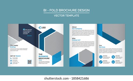 Bifold Brochure Design Template for your Company, Corporate, Business, Advertising, Marketing, Agency, and Internet business.