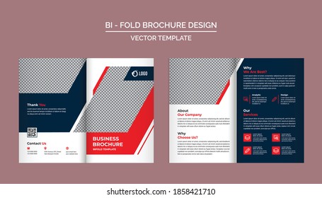 Bifold Brochure Design Template for your Company, Corporate, Business, Advertising, Marketing, Agency, and Internet business.