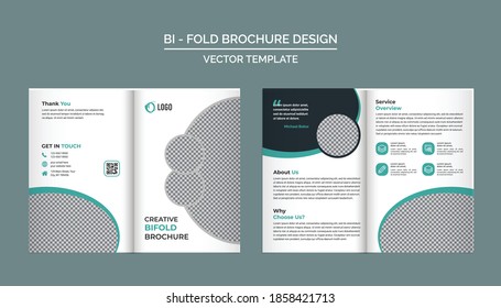 Bifold Brochure Design Template for your Company, Corporate, Business, Advertising, Marketing, Agency, and Internet business.