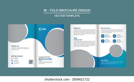 Bifold Brochure Design Template for your Company, Corporate, Business, Advertising, Marketing, Agency, and Internet business.