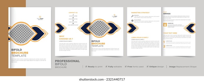 Bifold Broschüren-Design-Vorlage für Ihr Unternehmen, Ihr Unternehmen, Ihr Unternehmen, Ihre Werbung, Ihr Marketing, Ihre Agentur und Ihr Internet-Geschäft.