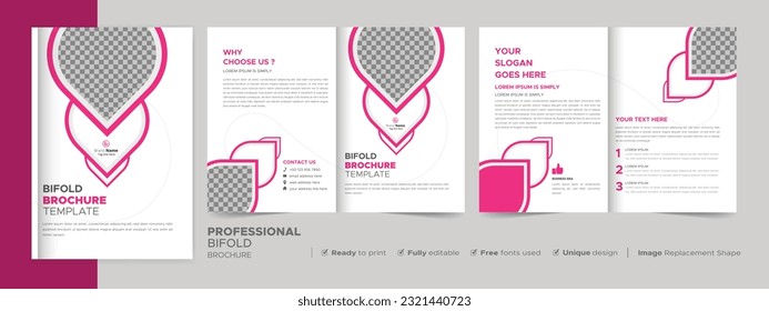 Bifold Brochure Design Template for Your Company, Corporate, Business, Advertising, Marketing, Agency, and Internet Business.