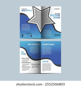 Plantilla de diseño de folletos bi-fold para su negocio
