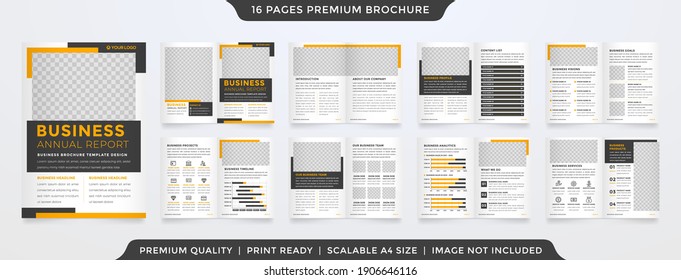 bifold brochure layout template design with clean style and minimalist concept use for business proposal and annual report