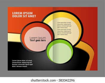 Bi-fold brochure template design, business leaflet, booklet
