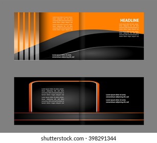 Bi-fold brochure template design, business leaflet, booklet
