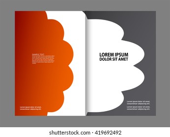 Bi-fold brochure template design, business leaflet, booklet
