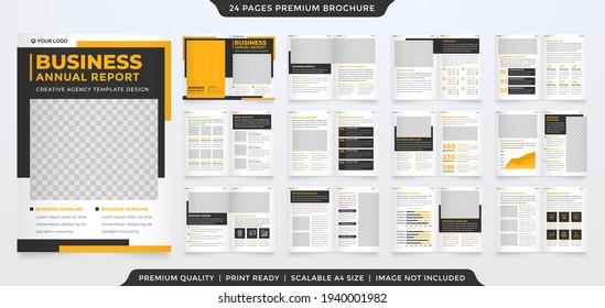 bifold brochure template design with clean style and minimalist concept and modern layout use for business proposal and annual report