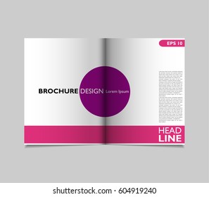 Bi-fold brochure template design or flyer layout to use for business applications, magazines, advertising, product sheets, item notes, event flyers or meeting invitations. Vector illustration.